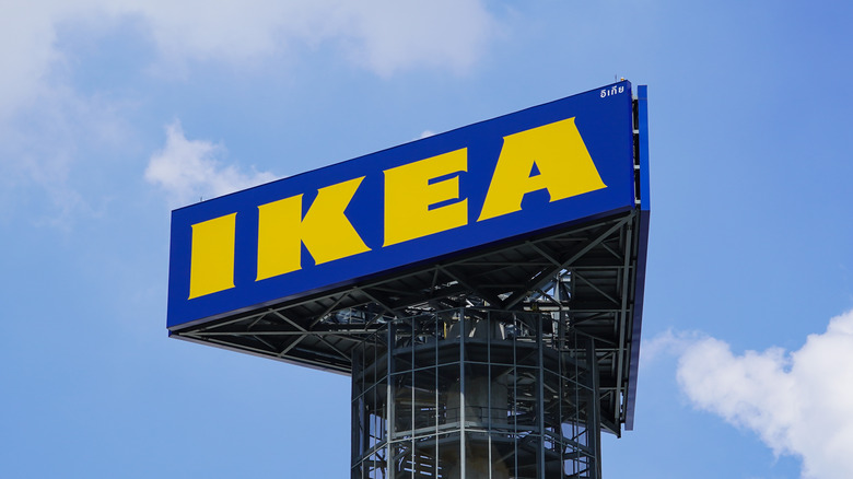 A large IKEA sign