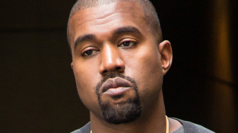 Kanye West looks despondent
