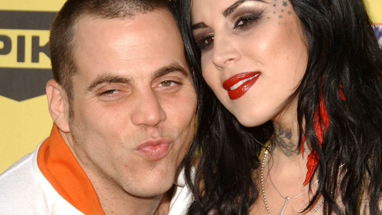 Kat Von D and Steve-O smiling 