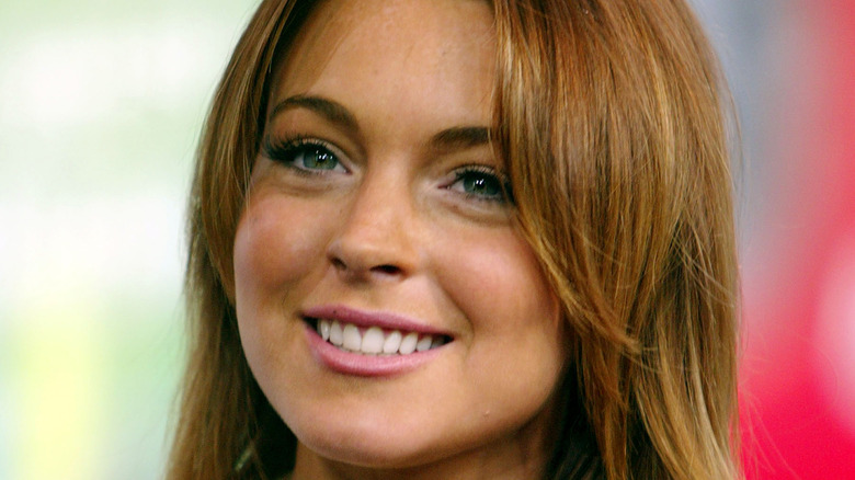 Lindsay Lohan grinning for a photo