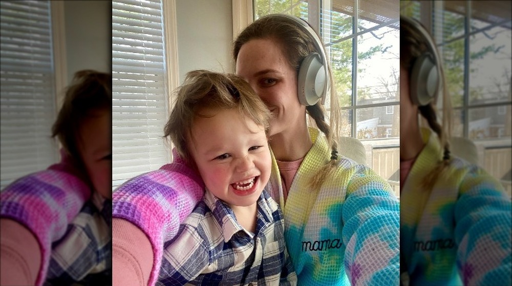 Meghan King cuddles with her son