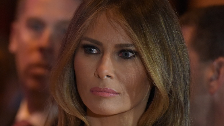 Melania Trump looking to the side 