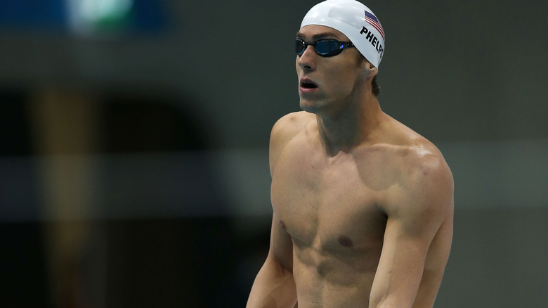 Michael Phelps pre-race