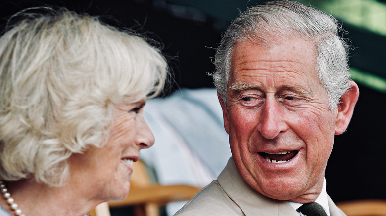 Camilla Parker Bowles and Prince Charles talking