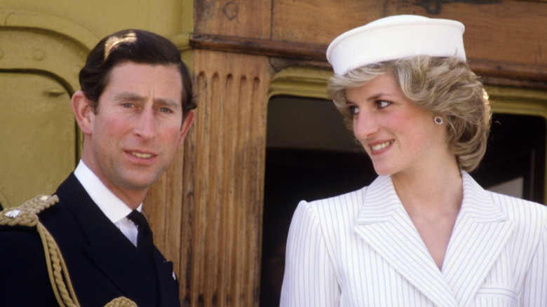 Princess Diana and Prince Charles smiling 