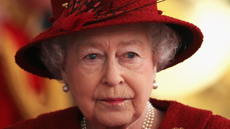 Queen Elizabeth looking grim