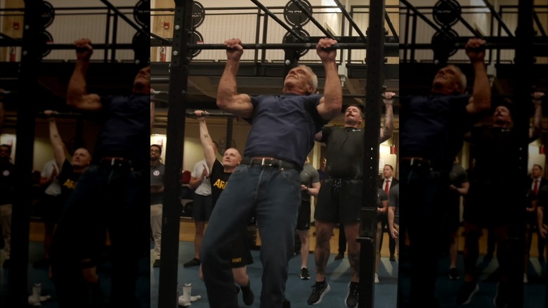 RFK Jr. doing pullups wearing jeans