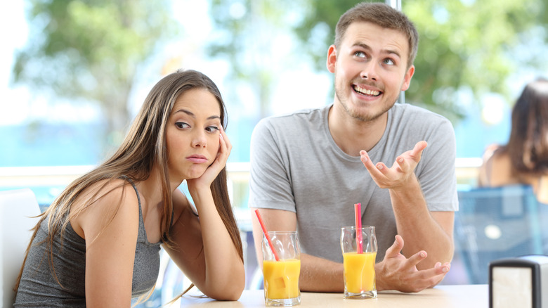 woman being mansplained to