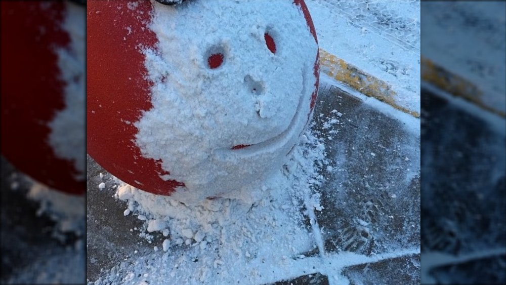 Target ball with snow face
