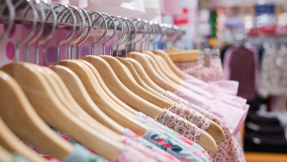 Clothing racks at a store