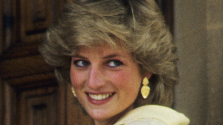 Princess Diana turning and smiling