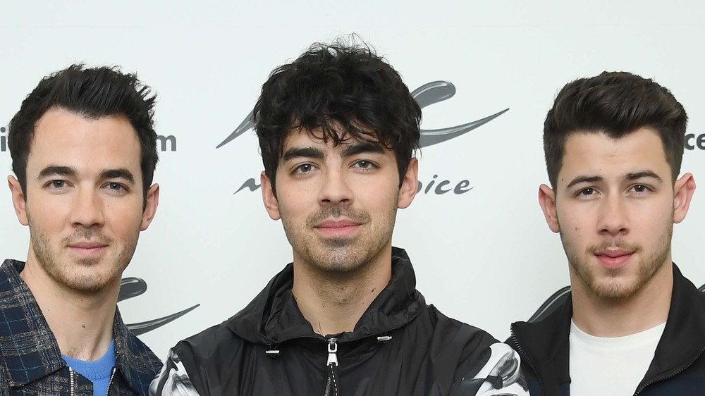 The Jonas Brothers pose on the red carpet together