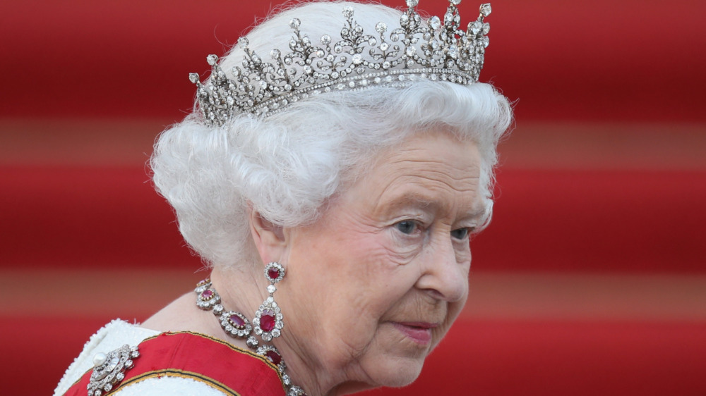 Queen Elizabeth II wearing crown