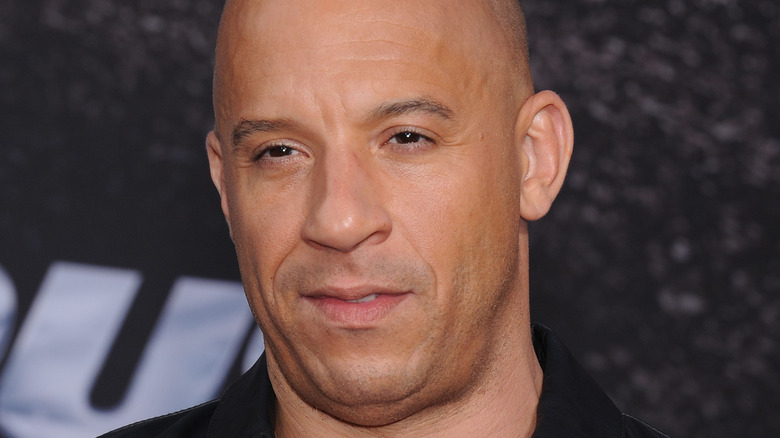 Vin Diesel close up looking serious