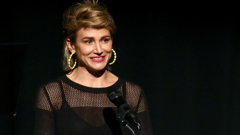 Jennifer Landon speaking onstage