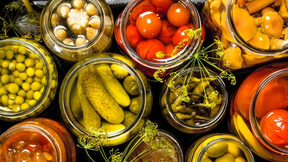 Food in glass jars