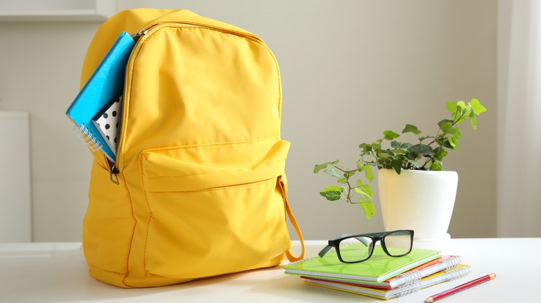 Backpack on a table