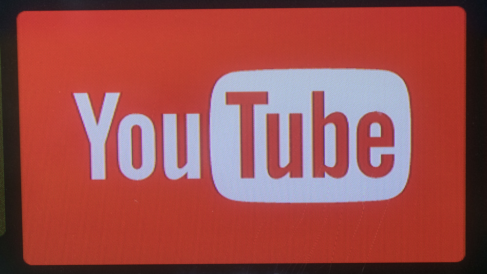 YouTube logo on a screen