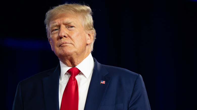 Donald Trump looking solemn