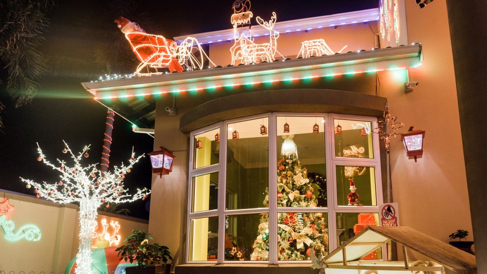 christmas lights on house