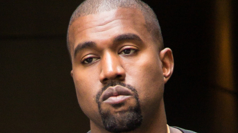 Kanye West pouting