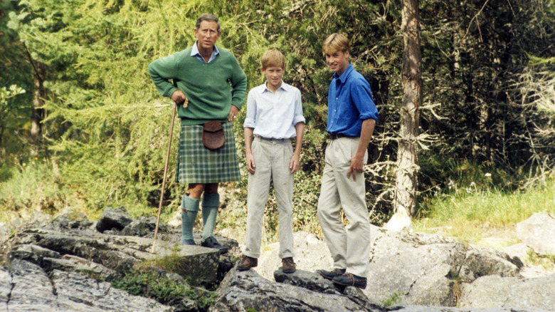 Prince Charles, Prince William, and Prince Harry in Scotland