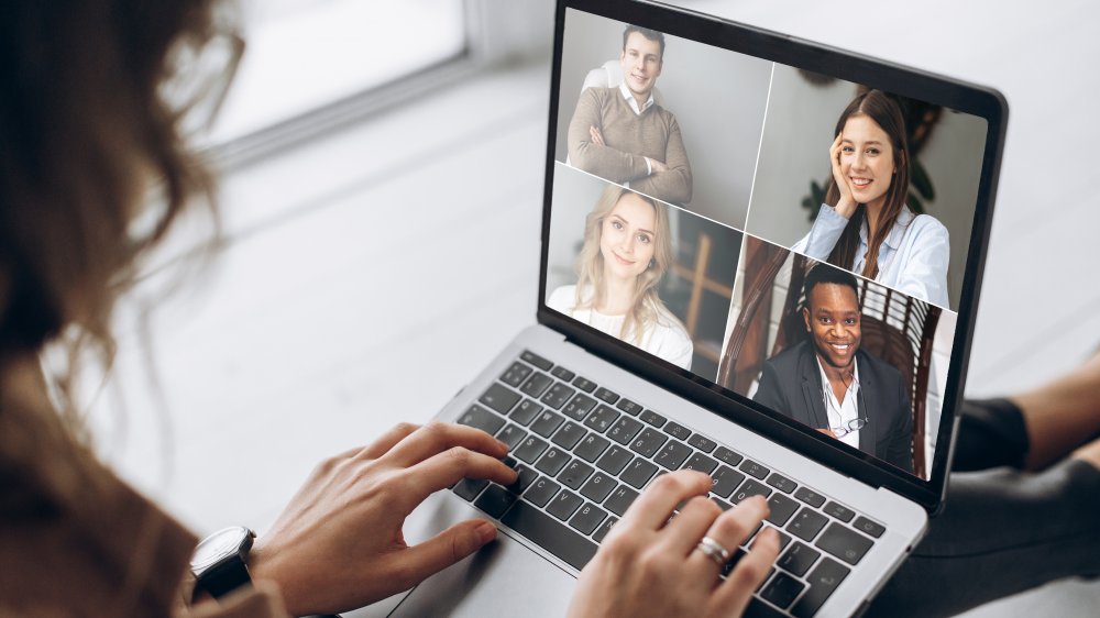 Woman on a Zoom call