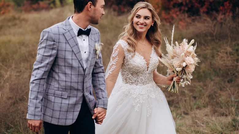 Couple on wedding day