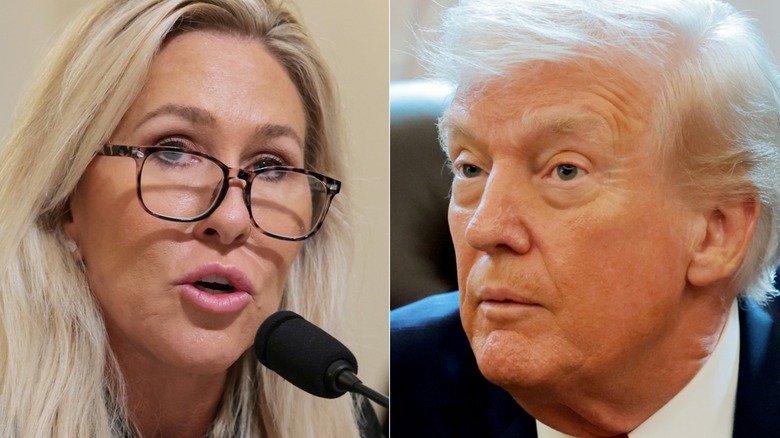 Marjorie Taylor Greene pictured next to President Trump