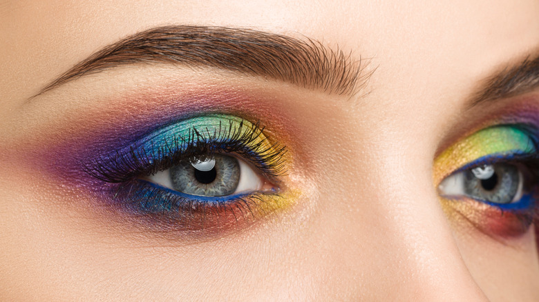 A close up of eye makeup 