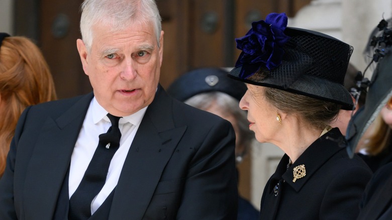 Princess Anne and Andrew Mountbatten-Windsor chatting
