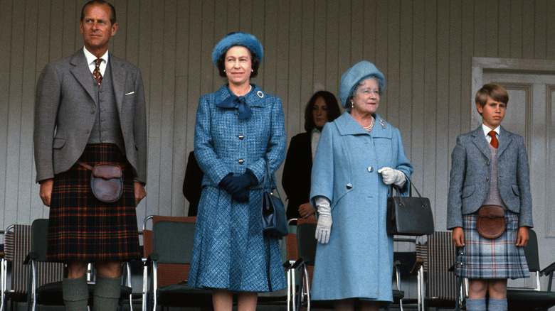 Prince Philip standing alongside Queen Elizabeth II and family