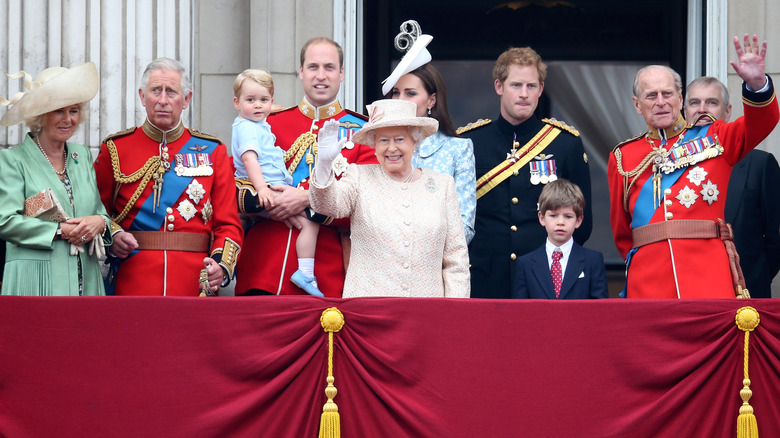 The royal family on the castle balcony