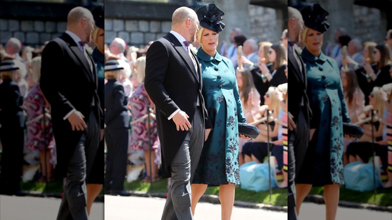 Zara Tindall and her husband at Harry and Meghan's wedding