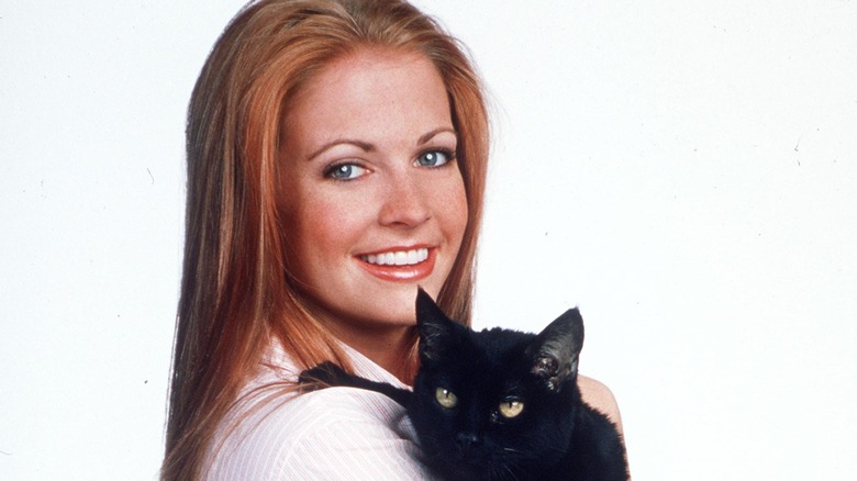 Melissa Joan Hart poses in a promotional shot for Sabrina the Teenage Witch
