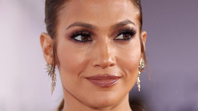 Jennifer Lopez looks thoughtful on the red carpet