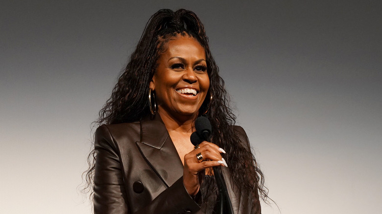 Michelle Obama with braided hair
