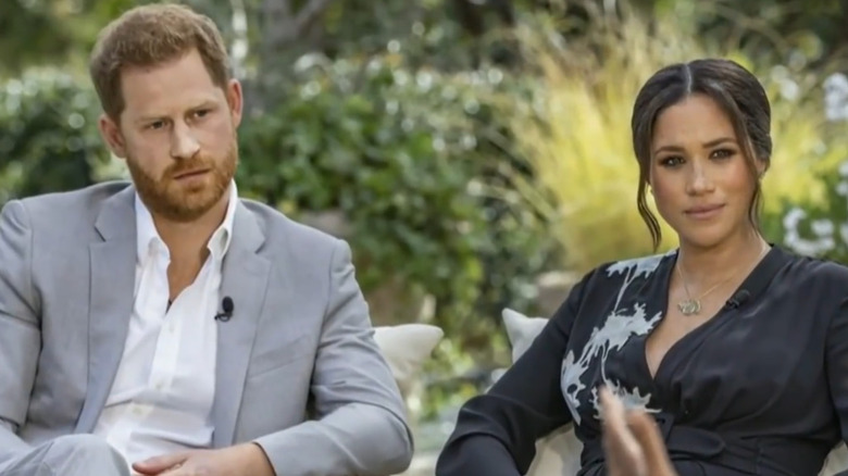 Prince Harry and Meghan Markle during the Oprah interview (2021)
