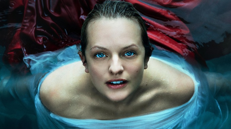 Elisabeth Moss as June Osborne in The Handmaid's Tale promotional image