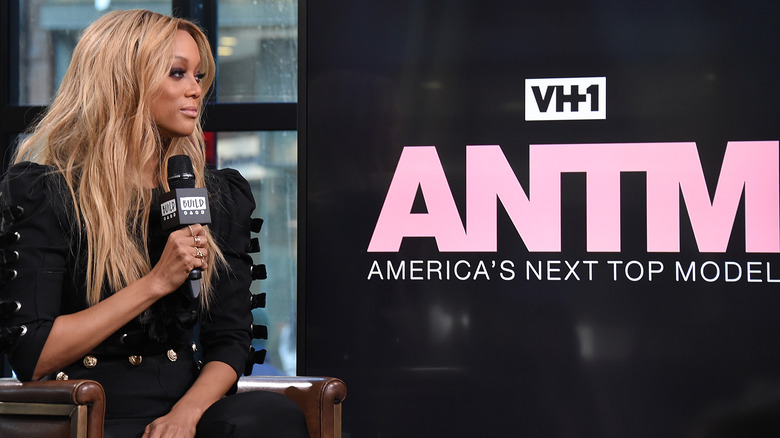 Tyra Banks speaks at ANTM event