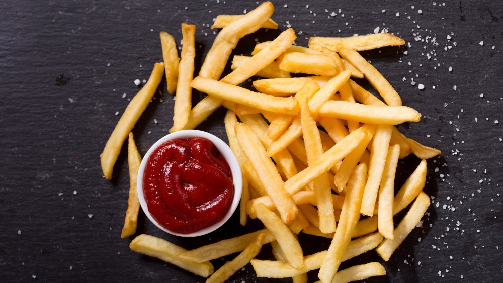 French fries and ketchup