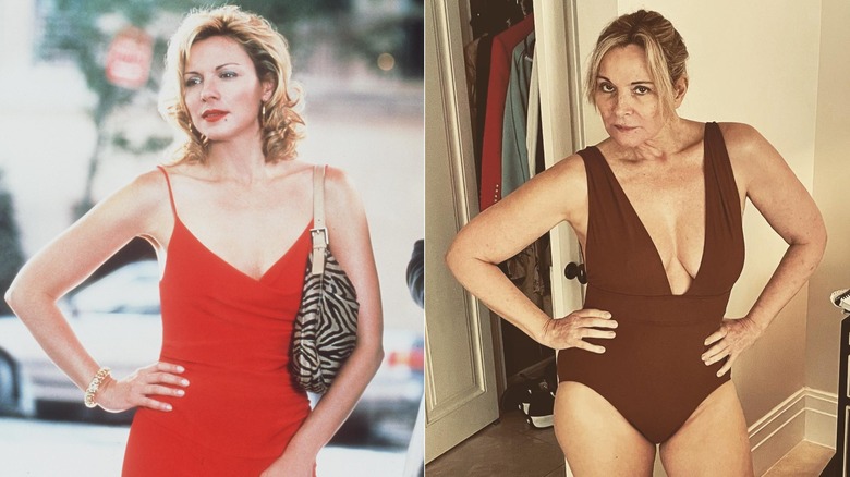 Split image of Kim Cattrall in 1999 and 2022