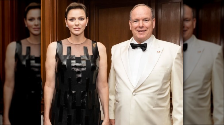 Princess Charlene and Prince Albert smiling