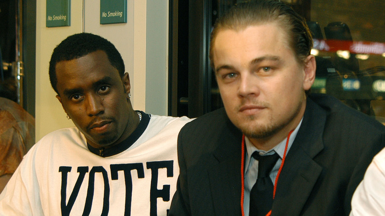 Sean "Diddy" Combs and Leonardo DiCaprio at the 2004 Democratic National Convention