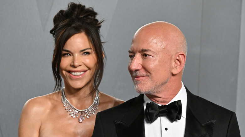 Lauren Sánchez and Jeff Bezos attend the 2026 Vanity Fair Oscar Party hosted by Mark Guiducci at Los Angeles County Museum of Art on March 15, 2026 in Los Angeles, California