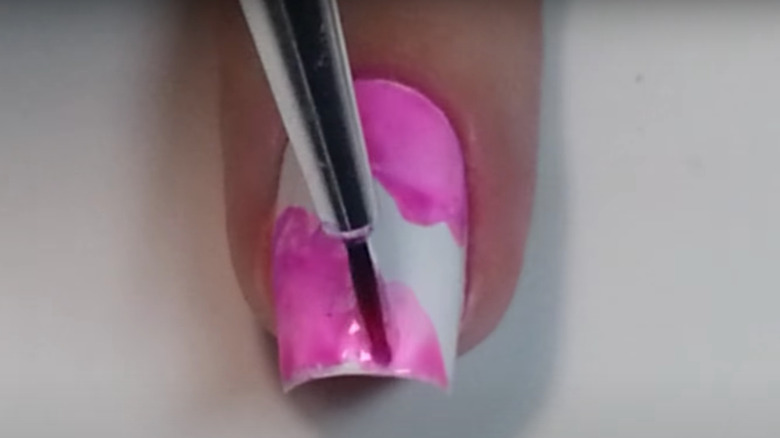 Watercolor nail design