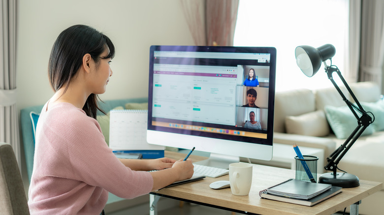 woman working at computer