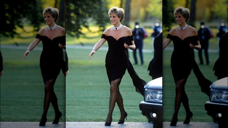 princess Diana wearing black dress