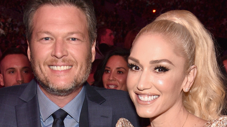 Gwen Stefani and Blake Shelton at an event