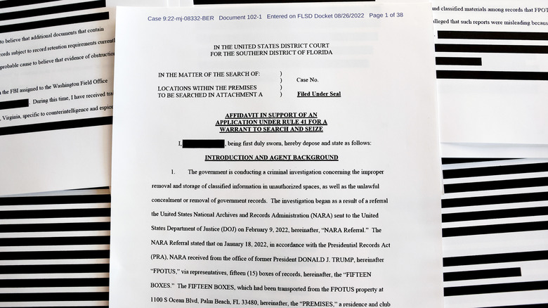Redacted affidavit pages Mar-a-Lago
